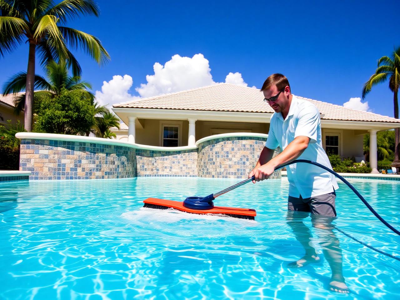 Weekly pool cleaning
